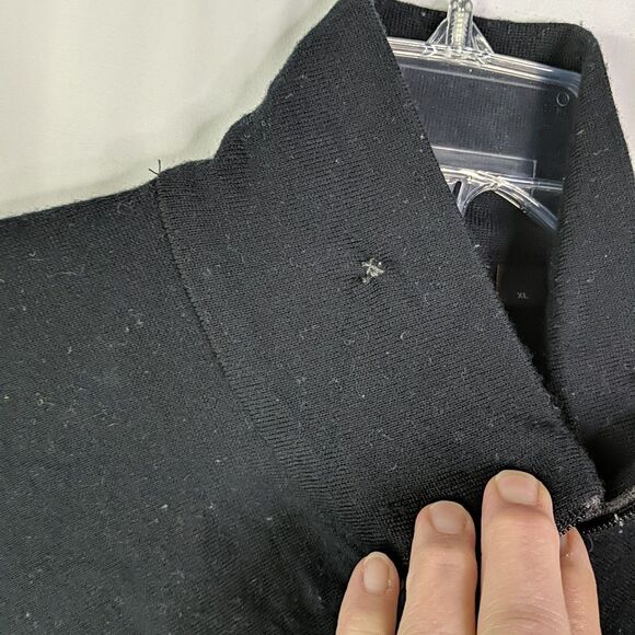 Icebreaker Merino Wool Quarter Zip Pullover Sweater Men XL Gray Black Thumbhole - Picture 4 of 9